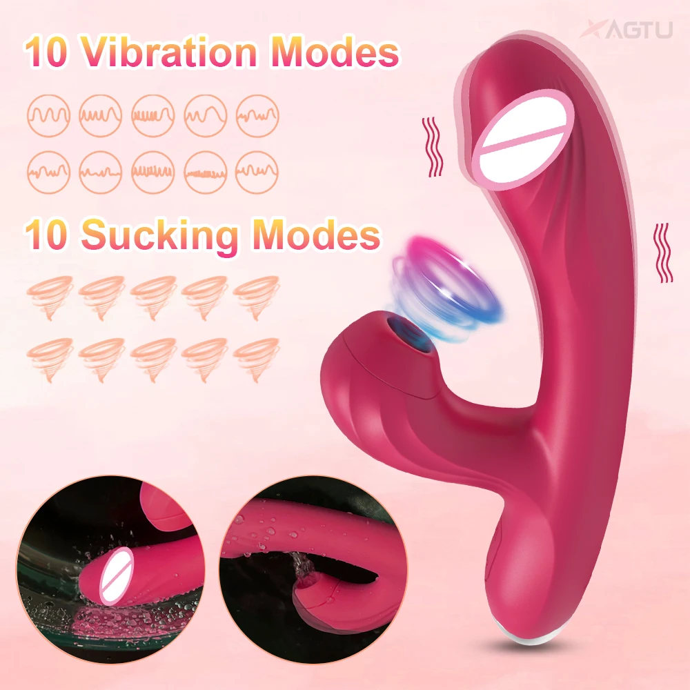 Clit Sucker 2 in 1 Vibrator Dildo for Women G-Spot Clitoris Vacuum Stimulator Heating Dildo Female Sex Toy Adults Goods