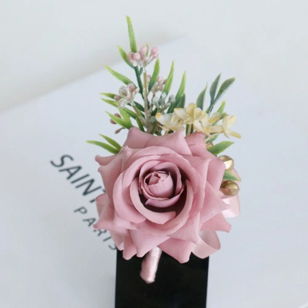 Elegant Silk Flower Wedding Corsage Artificial Handmade Wrist Corsage Bride Bridesmaid Flower Wedding Accessories