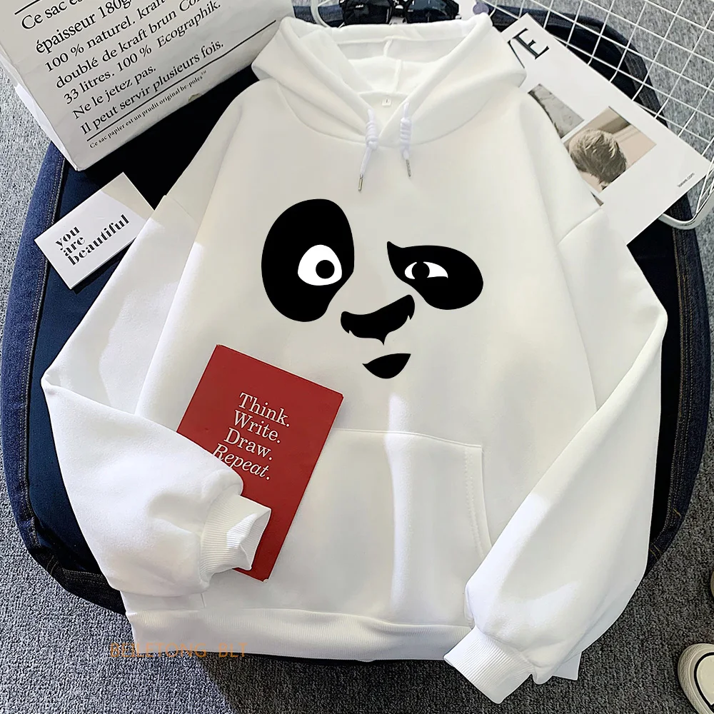 Panda KungFuPanda Hoodie Cartoon Print Hooded Fleece Moletom for Autumn/Winter Kawaii Long Sleeve Clothes Casual Unisex Hoody