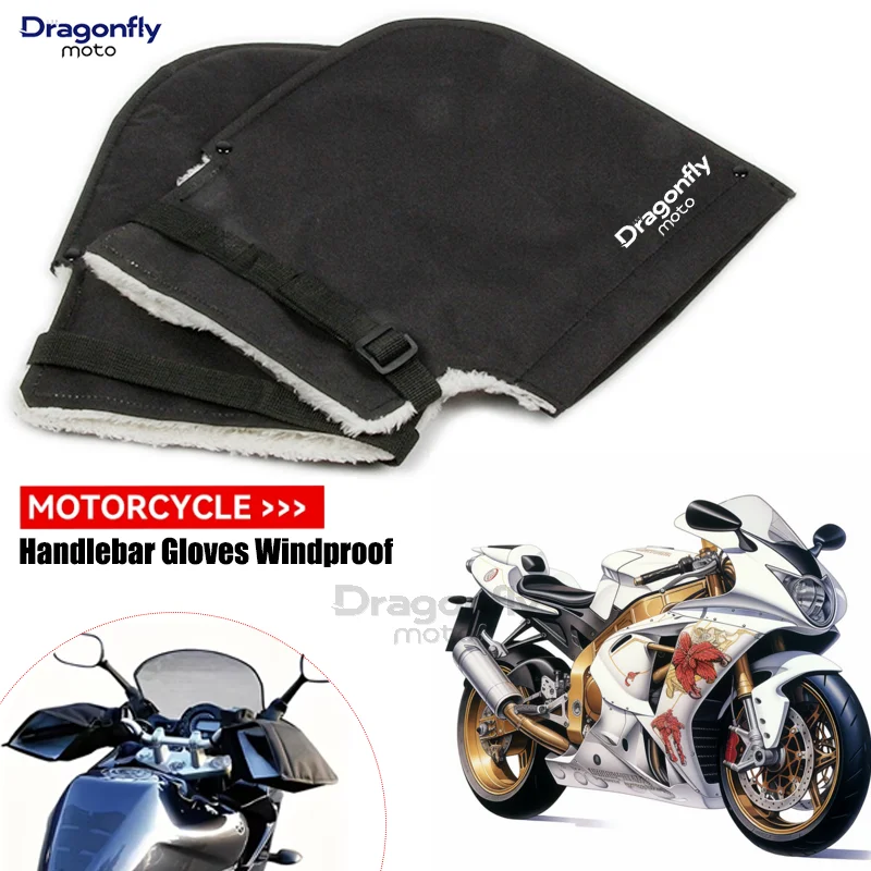 For SYM JP150 GR125 fiddle 3 FNX150 maxsym 400i 600i Motorcycle Handlebar Gloves Windproof Winter Warm Velvet Covers