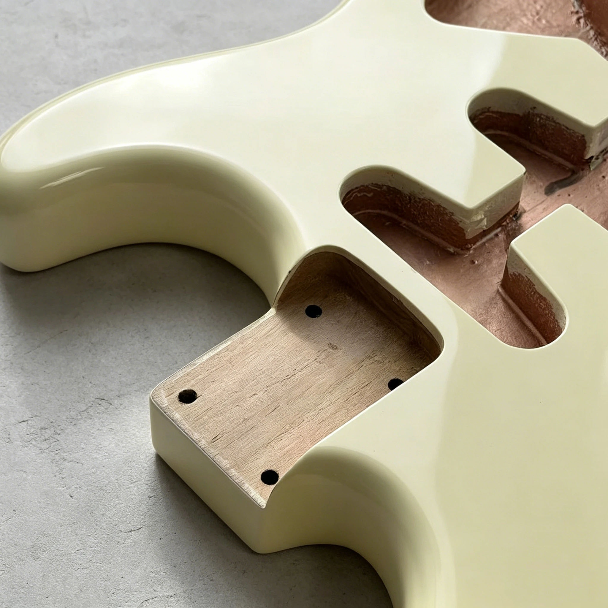 ST Thinline Semi Hollow Electric Guitar Body Vintage Cream Gloss Alder Wood Blank Guitar Body DIY Replacement Accessory For ST view 4