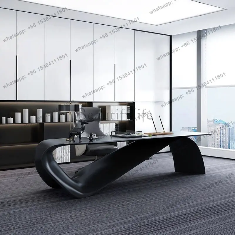 

Baking paint boss's office desk Modern minimalist luxury elegant computer desks escritorios de computadora Designer Furniture