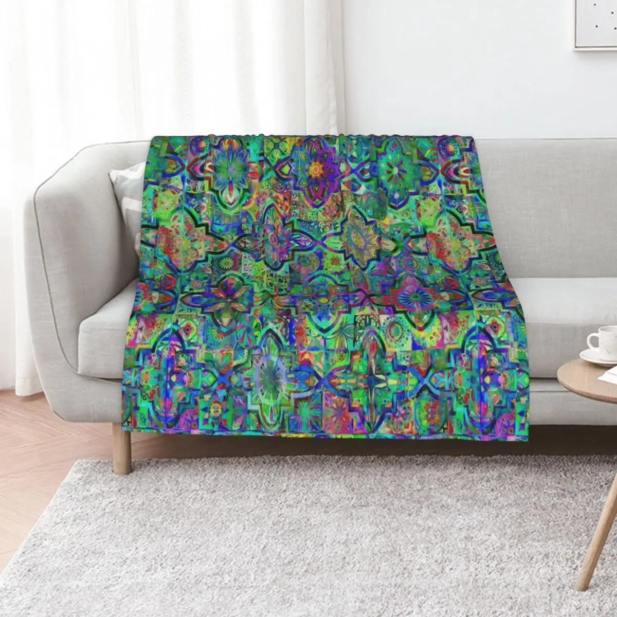 

Bohemian hippie boho tie dye design Throw Blanket Flannel Flannels Shaggy Blankets For Bed Blankets