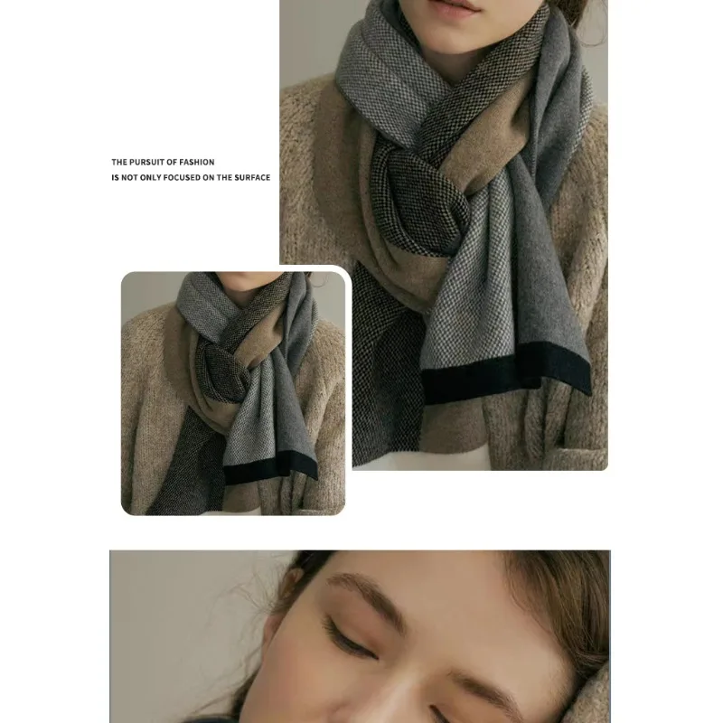 

High-quality scarf, Korean style niche design, unisex, warm and versatile knitted scarf, shawl, and scarf