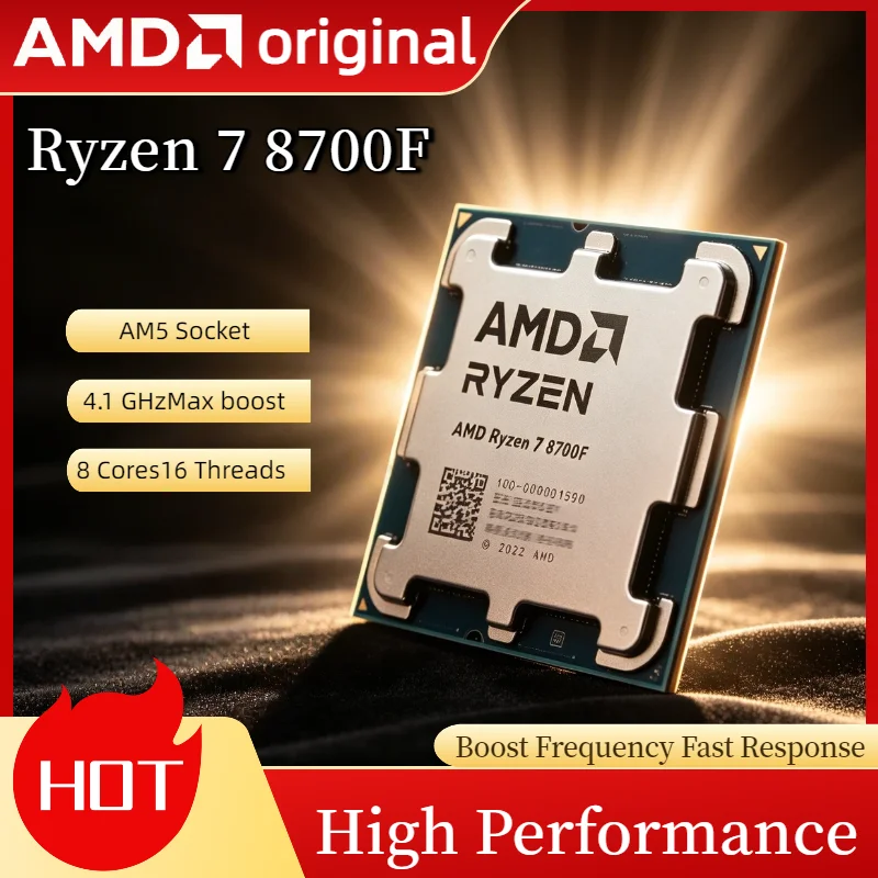 

AMD Ryzen 7 8700F R7 8700F 65W 4NM L3=16M 4.1GHz 8-Core 16-Thread NEW Gaming Processor DDR5 Radeon Graphics Socket AM5