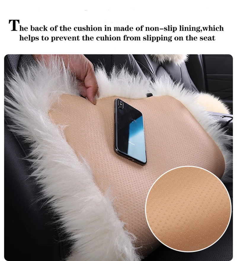 Winter Warm Car Seat Cover Fluffy Car Seat Cushion For Women Front Chair Mat Long Plush Fur Auto Interior Accessories Truck Suv