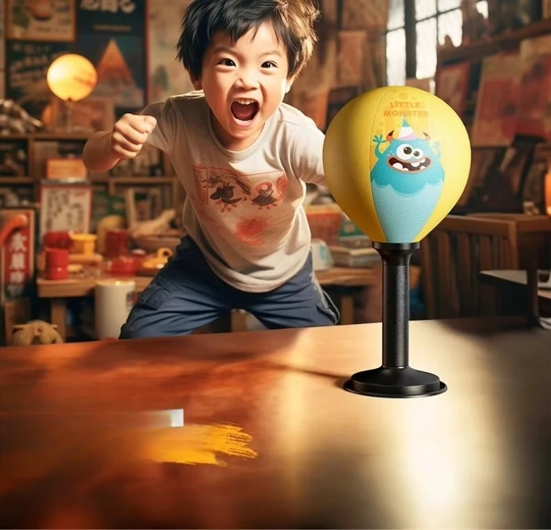 Children's Desktop Speed Response Training Equipment Boxing Punch Ball with Vent Decompression Sucker Target