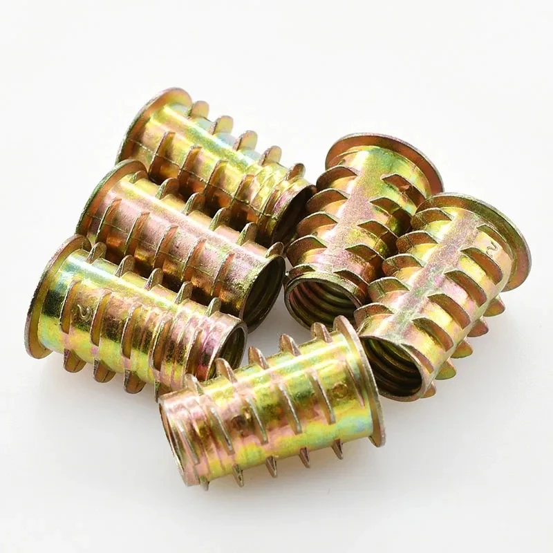 Hex Drive Head Furniture Nuts M4 M5 M6 M8 M10 Zinc Alloy/Iron Wood Insert Nut Threaded Fastener Connector Wood Furniture