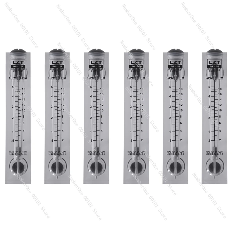 Promotion! 6X 0.5-5 GPM 2-18 LPM Water Flow Panel Mount Type Flowmeter