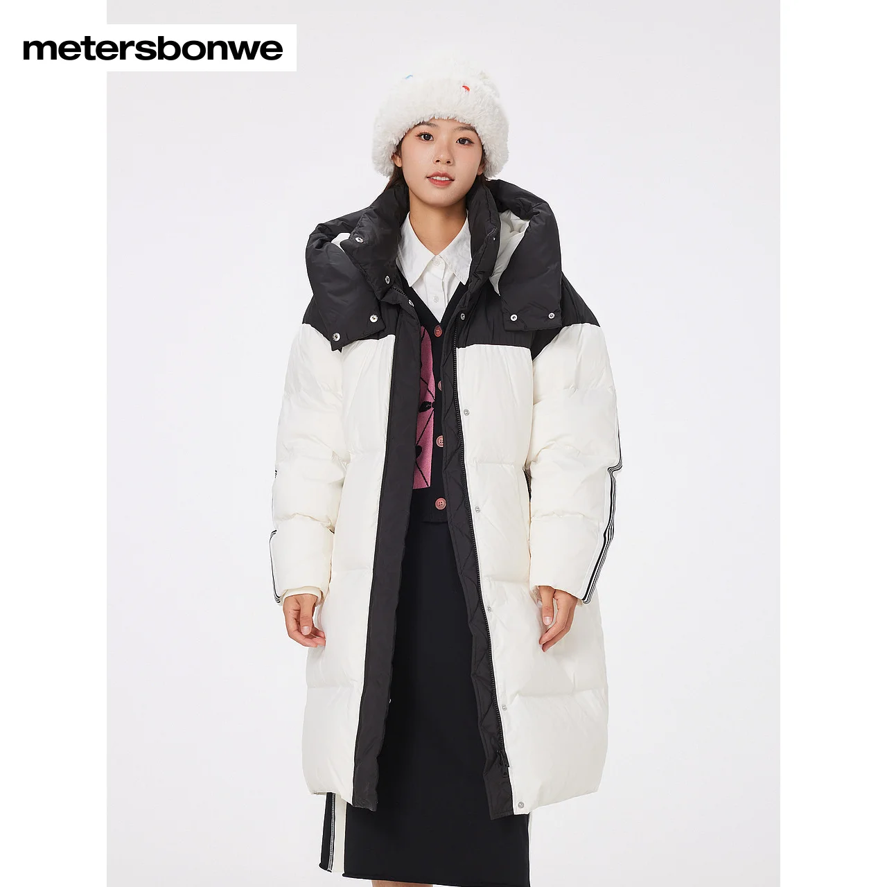 Metersbonwe Long Hooded Down Jacket Puffer Women Thick Winter Parker Coat Ladies New Fashion Warm Jackets Casual  Outerwear