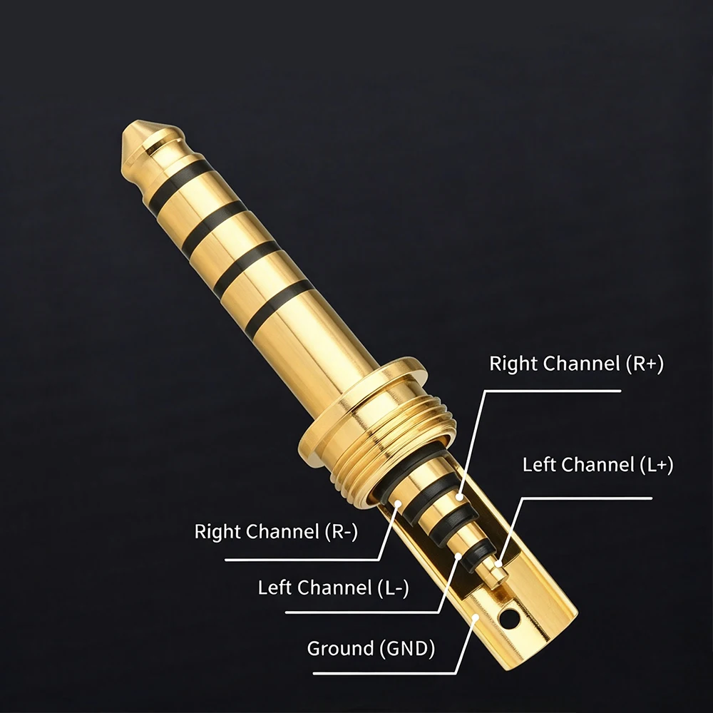 HiFi 4.4mm Balanced Headphone Plug Audio Connector Screw Crimp 4.4mm Jack Earphone Terminal DIY Audiophile Cable Connector