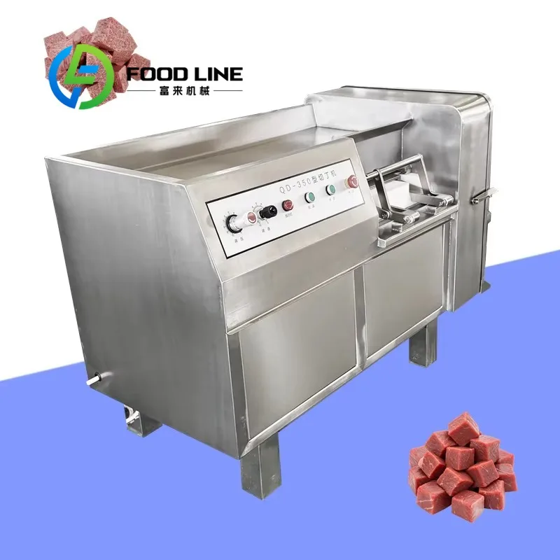 Frozen Meat Dicer Stainless Steel Automatic Frozen Meat Dicing Machine Adjustable Cutting Size Restaurant Kitchen Business Use