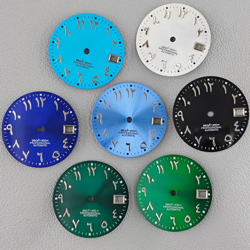 

The dial 28.5mm Arabic literal sun pattern gloss is suitable for NH35 mechanical watch accessories