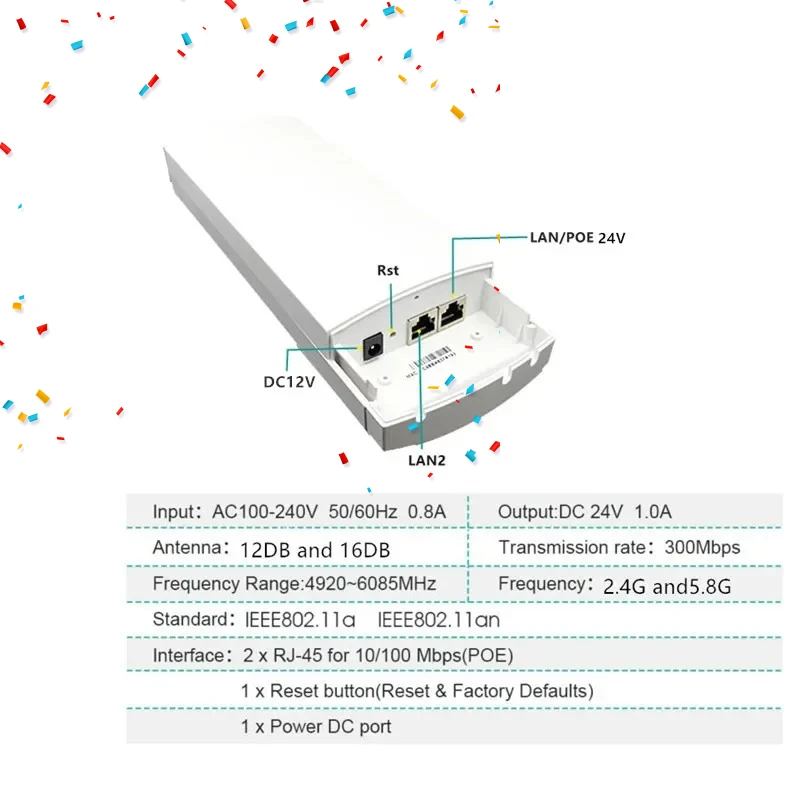 9344 9331 254 3-5 km Chipsatz WIFI Router WIFI Repeater CPE Long Range 300 Mbit/s 5,8 G Outdoor AP Bridge Client Router Repeater