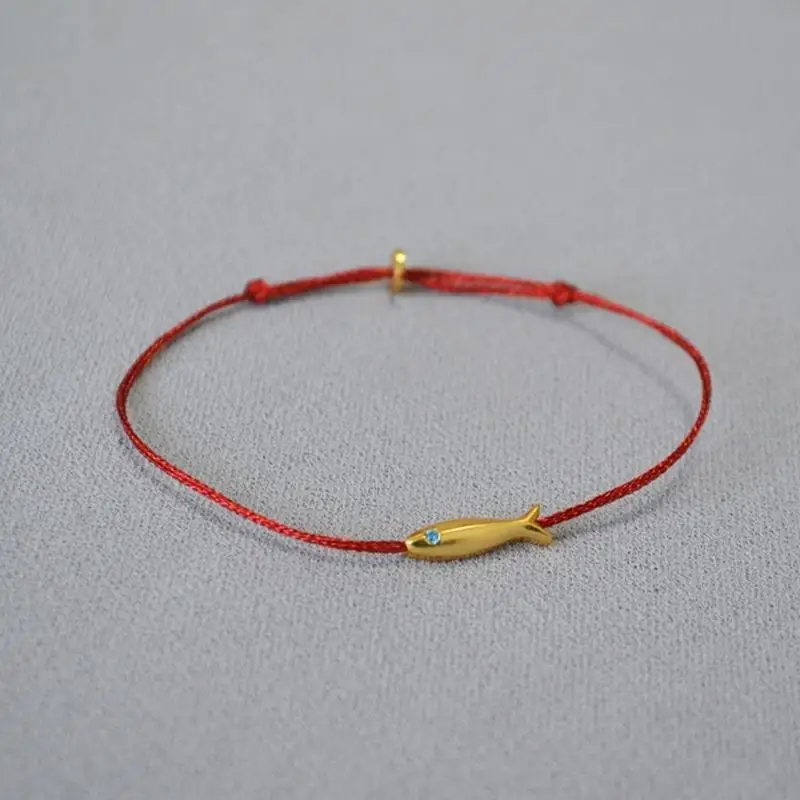 195C Back-to-School Season Red Thread Hand Rope Fish Mother-Child Woven Bracelets