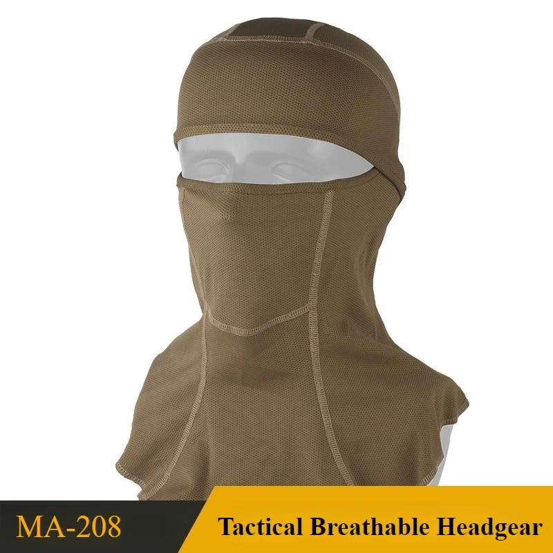 Tático rosto cheio respirável elástico protetor solar esportes ao ar livre snood capacete forro headcover para todas as estações