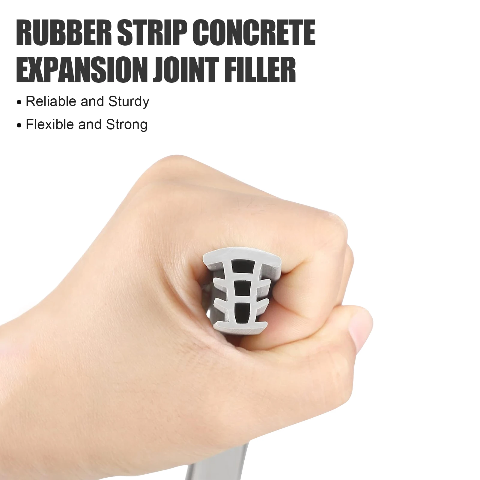 EPDM Rubber Expansion Joint, Flexible Concrete Replacement Strip for Walkways, Driveway Crack Repair Filler