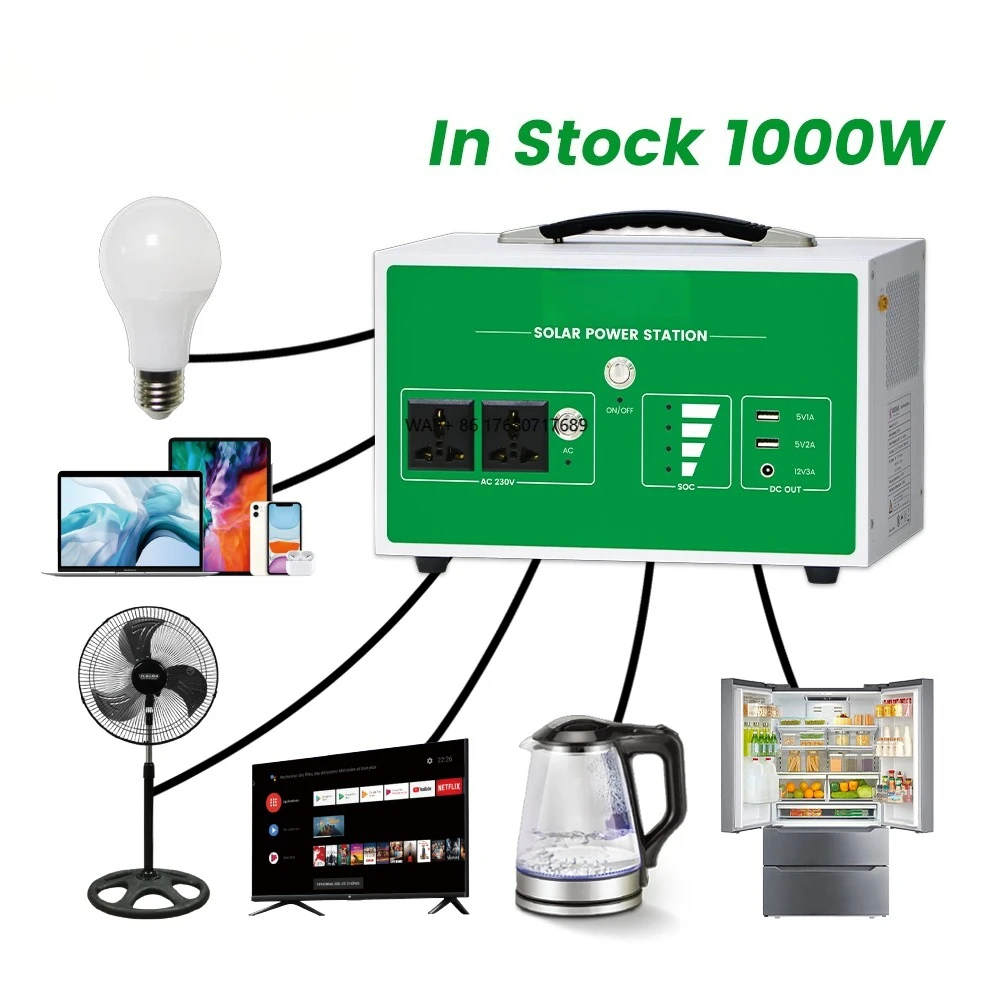 1Kw 1000w 1000W portable solar generator power mini all-in-one solar system for outdoor camping home
