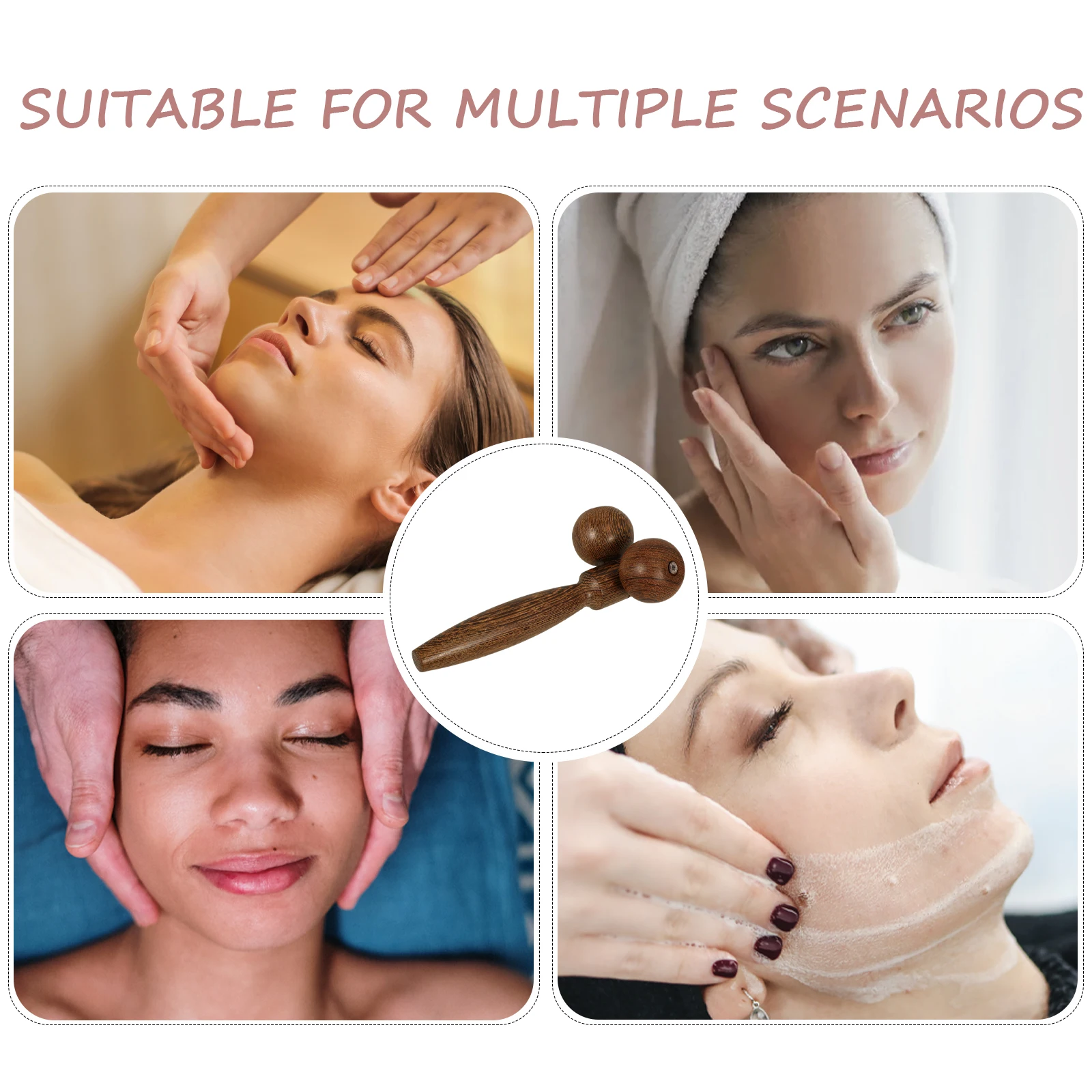 

Face Massage Roller Portable Lifting Tightening Wooden Massager for Smooth Firming Resilient Skin Anti Aging V Face Beauty Tool