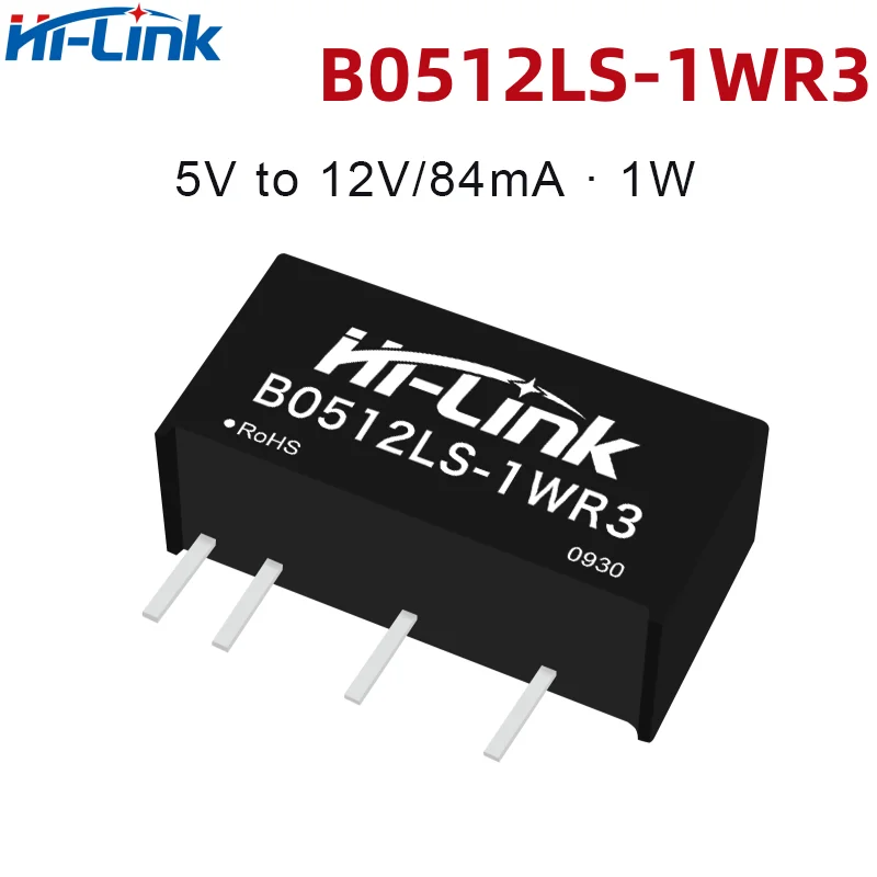 Hi-Link ukuran kecil 1W 5V untuk 12V 84mA B0512LS-1WR3 modul daya DC DC terisolasi stabilisasi tegangan catu daya Step-down