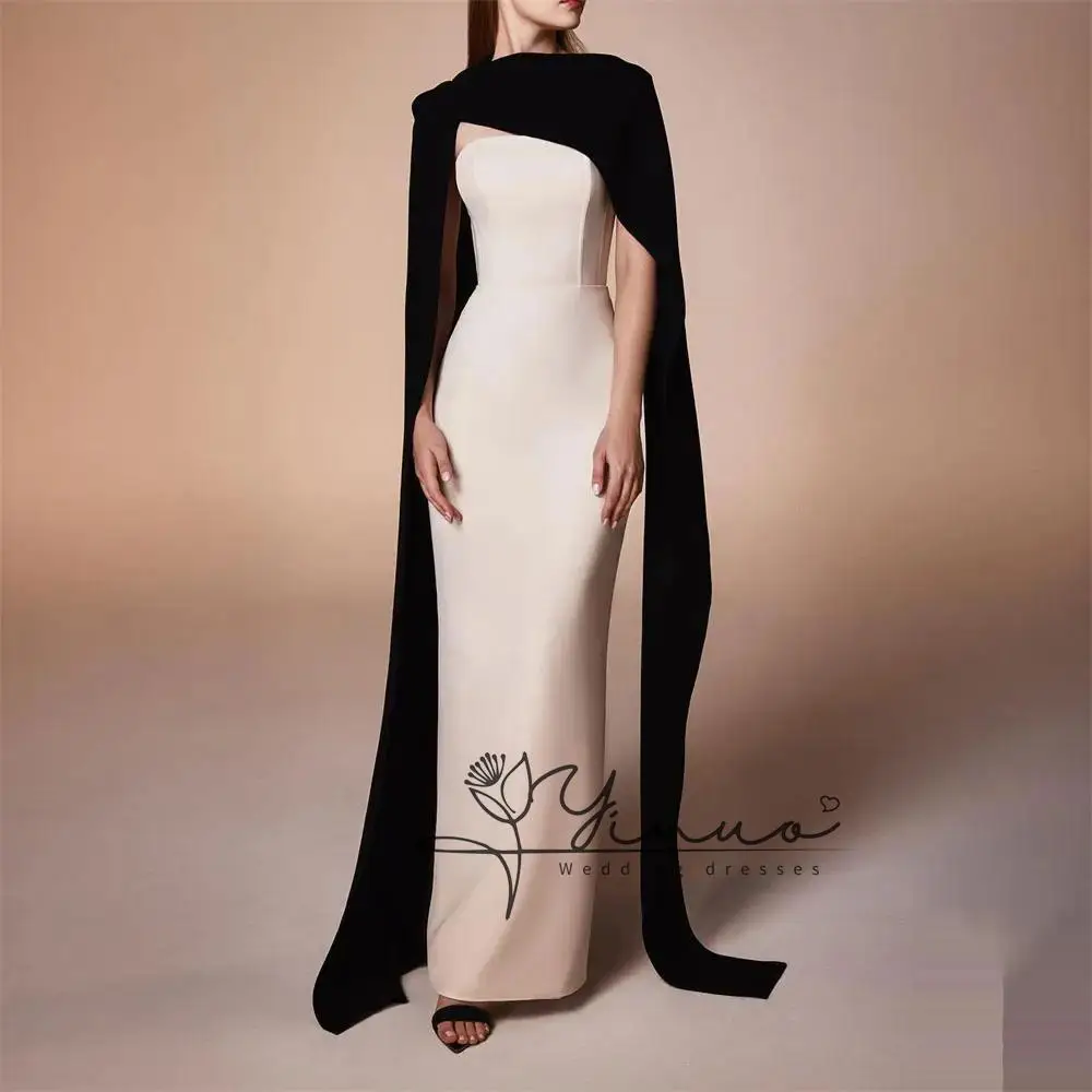 

Evening Dress Floor Length Luxury Birthday Shawl Sleeves Summer Elegant Wedding Party Gowns For Women Arab