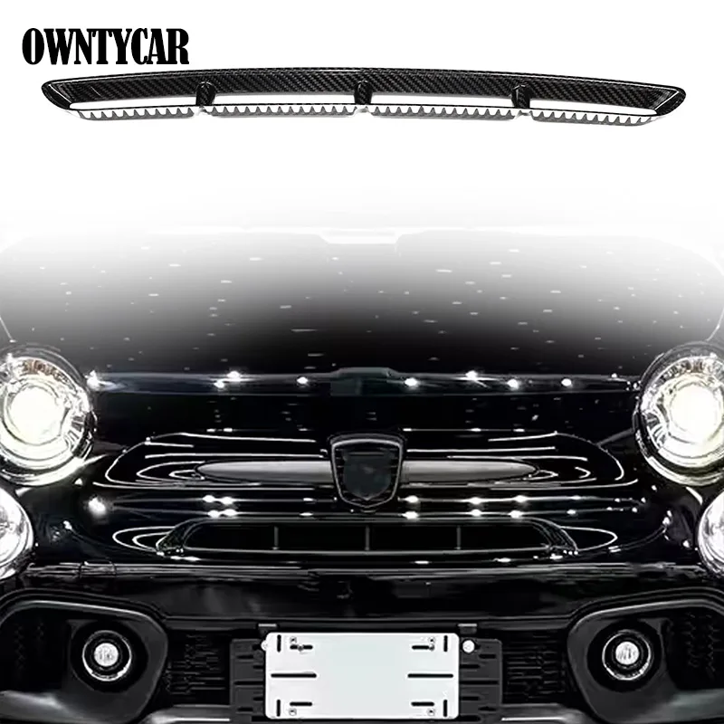 

Настоящее углеродное волокно для Fiat Abarth 595 695 2017-2025, передний бампер, крышка воздухозаборника, вентиляционная решетка, декоративная рамка, аксессуары