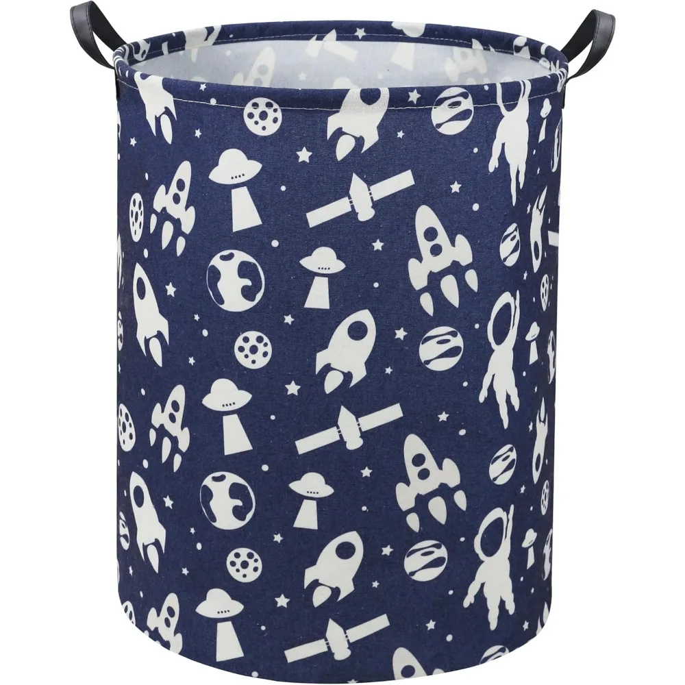 Cesta de lavandería espacial para niños, cesto de lavandería para niños, cesto de guardería para niños y niñas, contenedores organizadores de almacenamiento de juguetes bonitos