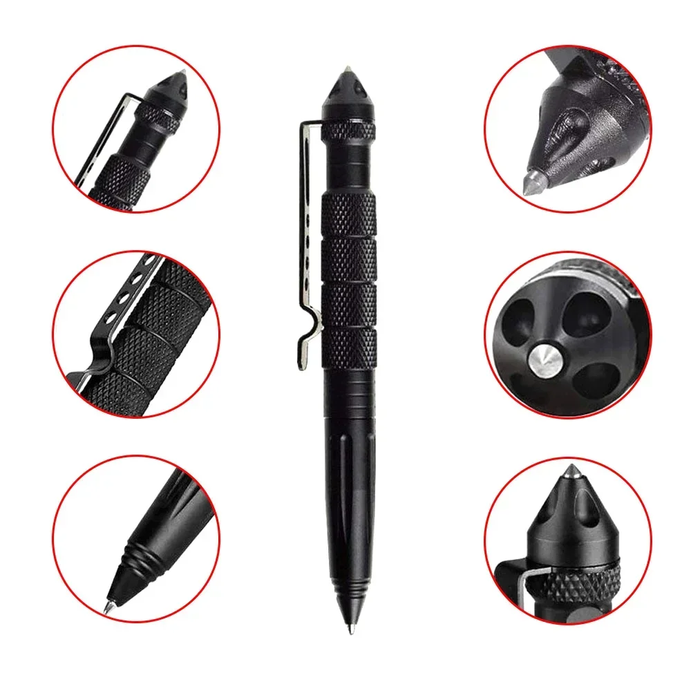 

Tactical Defense Pen Multifunctional Tungsten Steel Head Broken Window Tool Outdoor EDC Self Defense Portable Signature Pen