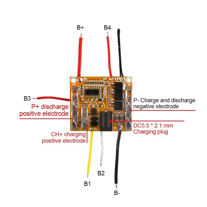 5S 19V 21V 18650 Li-Ion Battery Charging Protection Board Overshoot Auto Recovery Charg Board PCM PCB for Power Tool-DT30