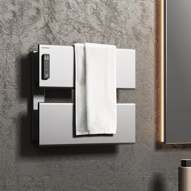 

Smart Modern Electric Bathroom Towel Rack with Digital Display New Home Application Heated Towel Storage Rack