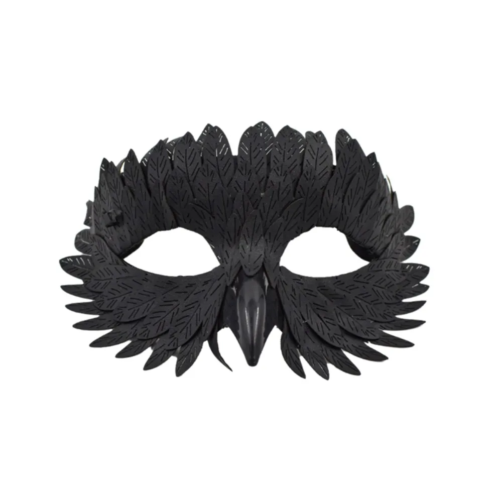 Universal Half Face Bird Beak Eagle Mask Gradient Elastic Band Crow Feather Mask Pearlescent Soft Cosplay Mask Gifts