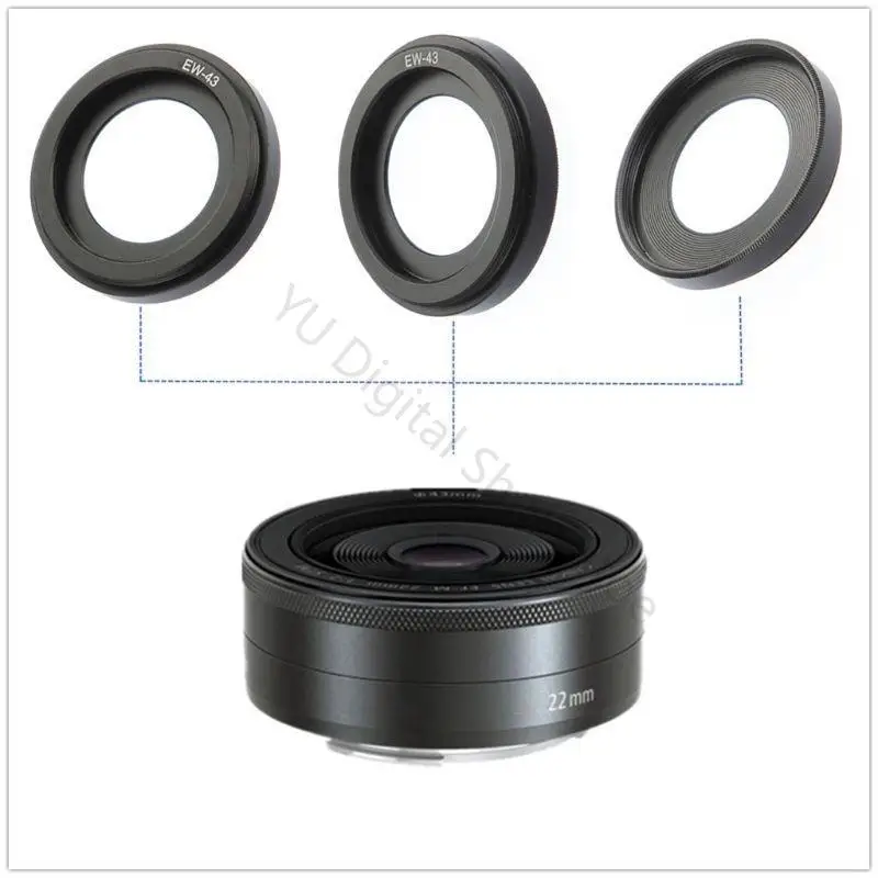 96BA EW-43 EW 43 Gegenlichtblende aus Metall für EF-M 22 mm f/2 für Pancake-Objektiv – Detail 2