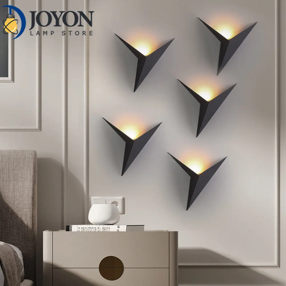 

NEW Modern Triangle Shape LED Wall Lamps Nordic Style Indoor Wall Lamps Living Room Lights AC85-265V Simple Lighting