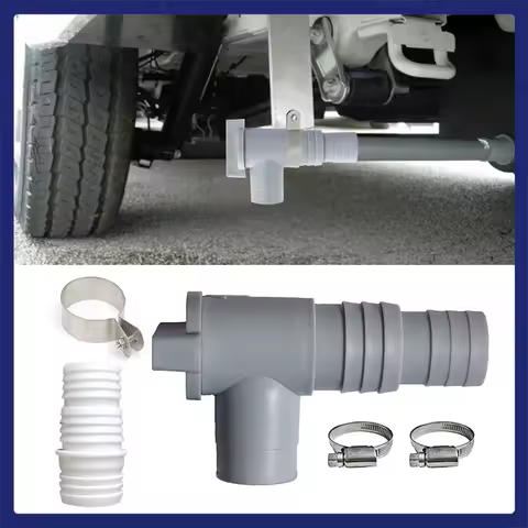 1 set Motorhome Waste Grey Water Tank Drainage Drain Tap Set 28mm 32mm Includes Mounting Bracket Caravan Camper Accessories