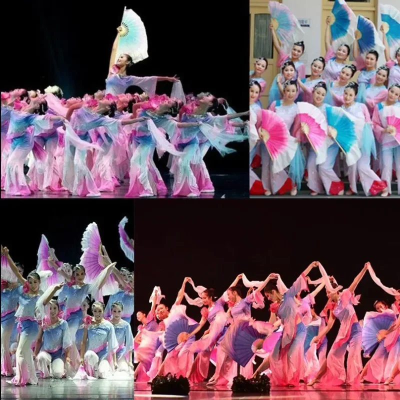 Vente chaude deux couches jasmin ventilateur voile enfants adultes ventre voile accessoires demi-cercle danse voiles vraie soie en gros assortiment taille