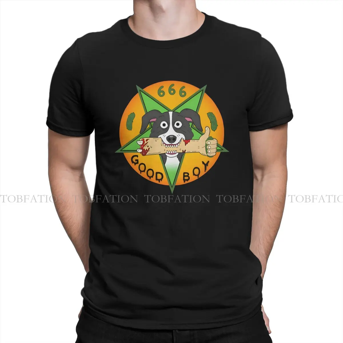 Mr Pickles Border Collie Animated Original TShirts Fanart Distinctive Homme T Shirt Hipster Tops Size S-6XL