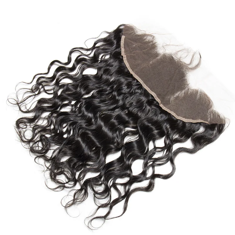13x4 レースフロント ウォーターウェーブ イヤー・トゥ・イヤー 透明レースフロント 生え際処理済み ベビーヘア付き フリーパート ブラジリアンバージンヘア