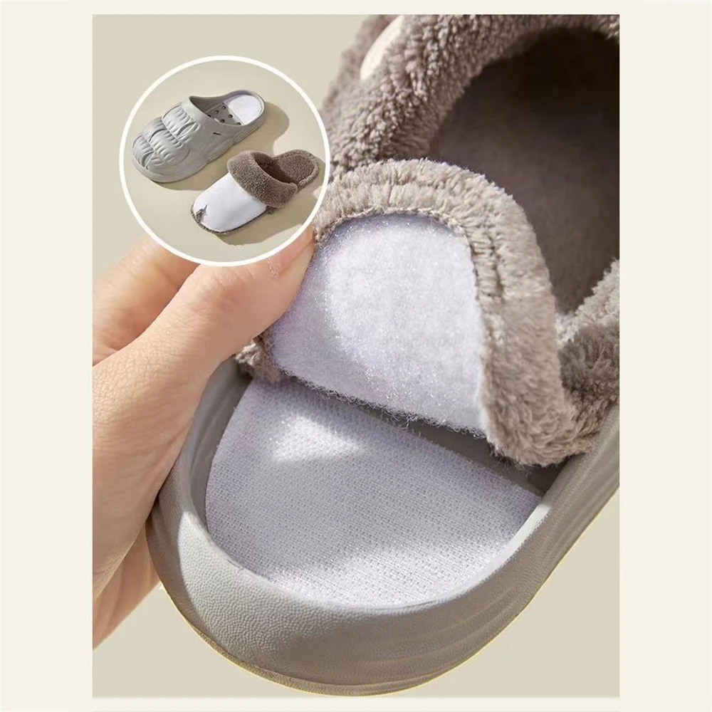 Thickened Soft Hole Shoes Plush Liners Cover Detachable Shoes Pad Washable Warm Fluffy Insoles Replacement For Shoes Slippers