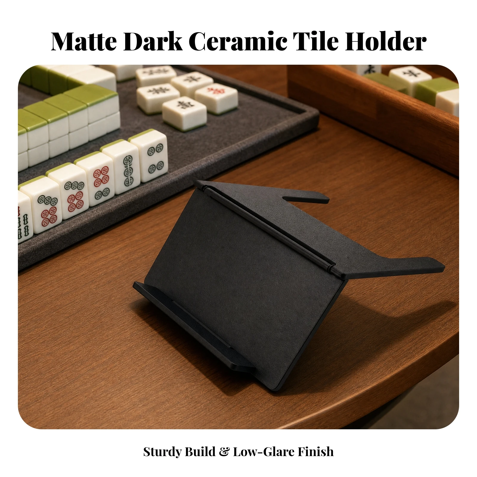 Mahjong Tile Holder Portable Mahjong Rack with Front Edge Angled Viewing Rack Compact for Travel, Tabletop Play