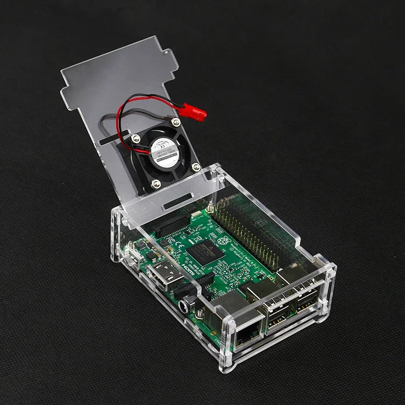 Custodia in acrilico per Raspberry Pi 3 modello B 3B coperchio scatola trasparente Shell ventola di raffreddamento opzionale per Raspberry Pi 3B