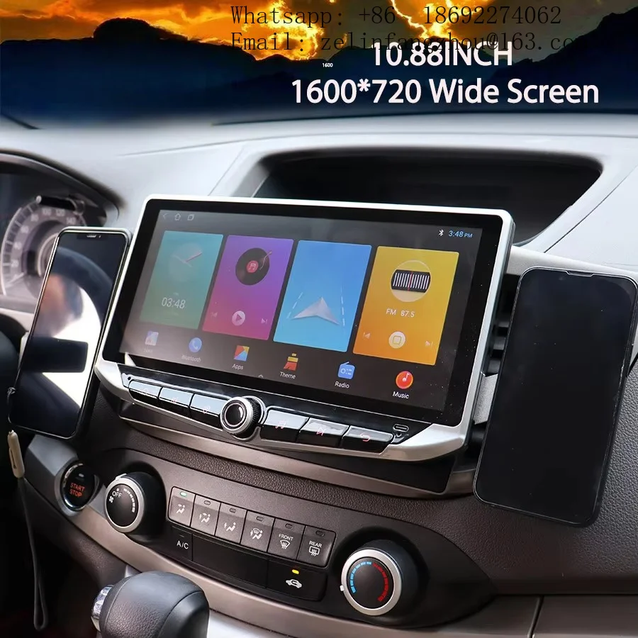10.88 Inch QLED Android Auto Carplay for Honda CRV CR-V 2012-2015 Type-C Charging GPS Multimedia Stereo Radio