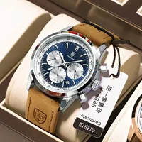 POEDAGAR Man Wristwatch Business Leather Men Quartz Watch Luxury Sports Waterproof Chronograph Men's  Clock Reloj Hombre