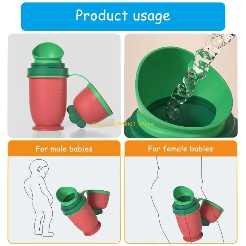 旅行に優しい幼児用小便器 大容量 トイレトレーニングトイレ 柔らかい漏斗付き 持ち運びが簡単 男の子と女の子向け J0MF