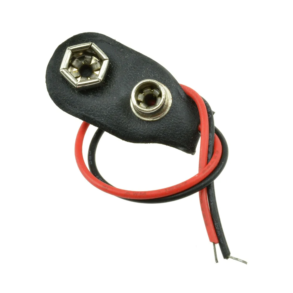 10 Buah I Tipe 9 V Baterai Clip-On Konektor Kulit Shell Hitam Merah Kabel 9 Volt Baterai Klip Konektor Baterai Pemegang UNTUK Arduino