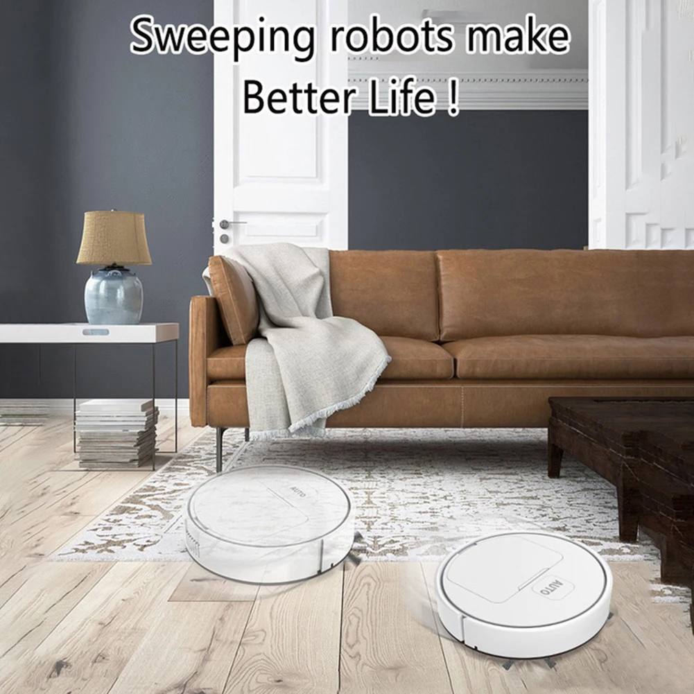 Wet Mopping Vacuum Cleaner USB Rechargeable 1000Pa Suction Robot Vacuum Smart Navigation To Avoid Objects for Home Floor Washing