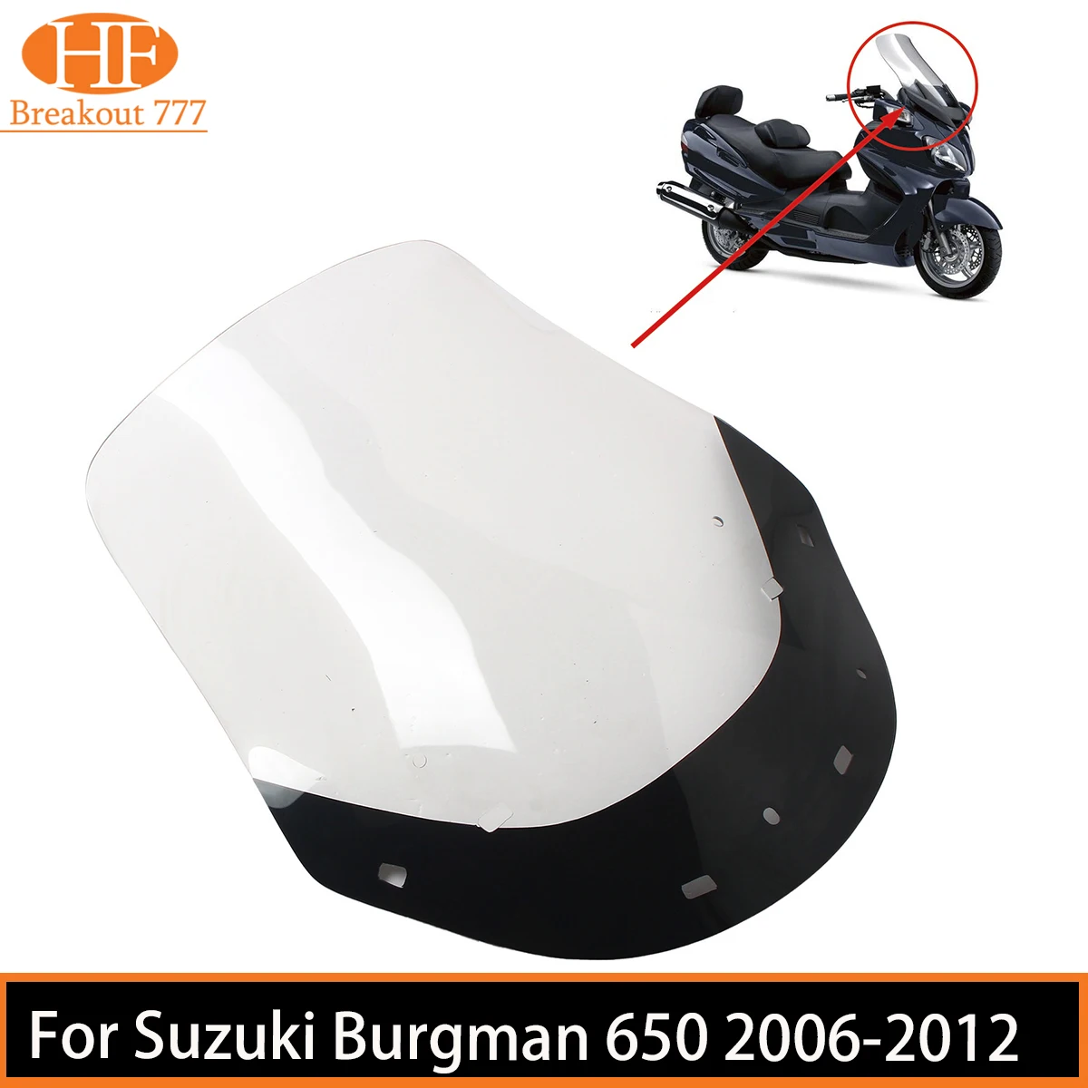 

For Suzuki Burgman 650 2006-2012 Motorcycle Accessories Motorcycle Windshield Extension Spoiler Windscreen Air Deflector