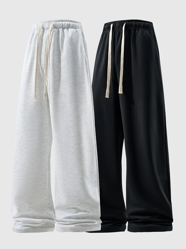 

American Sle Spor Casual Pants for Men Thin Trendy Straight Leg Bell Bot Comfortable Loose Fit Polyester Fiber