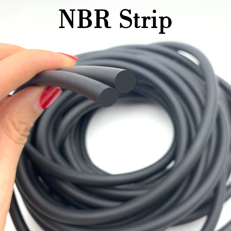 1m NBR Sealing Strip Dia 6.5 7 7.5 8 8.6 9 10 11 12 13 14-23mm Black Solid Oil Resistance Round Nitrile Rubbe Strips Door Seal