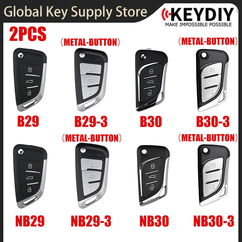 2PCS KEYDIY KD B29 B29-3 B30 B30-3 NB29 NB29-3 NB30 NB30-3 METAL-BUTTON used with KD900 KD-X2 KD-MINI KD-MAX Programmer
