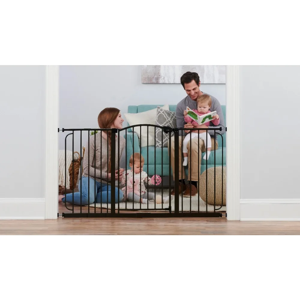 58" Extra Wide Arched Decor Baby Safety Gate, Extra Wide Gate